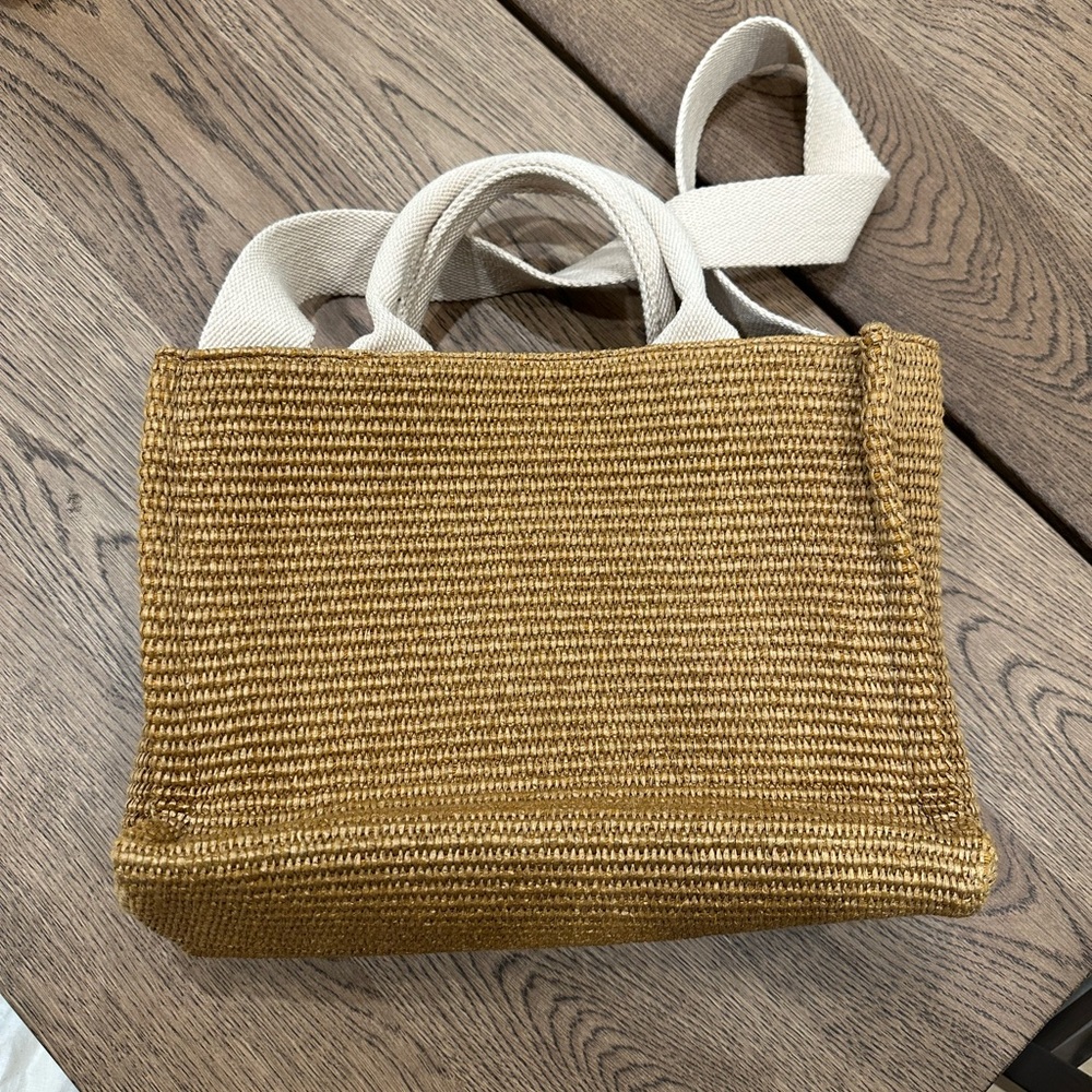 Marni Tan Raffia Tote Bag with Woven Texture - Picture 2 of 7